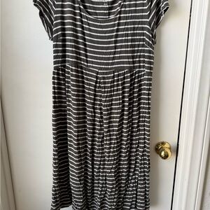 Striped Green and White Dress